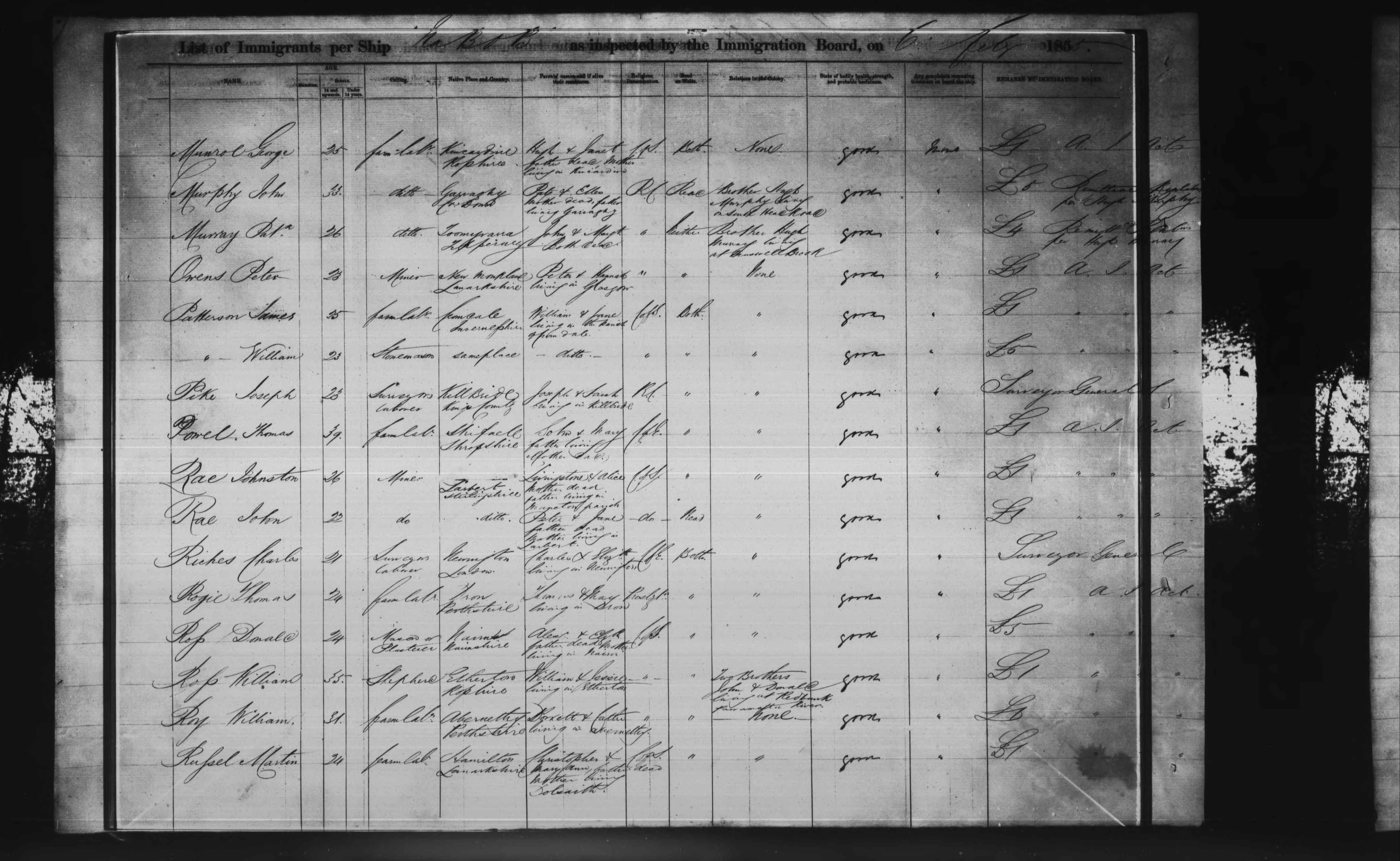 New South Wales, Australia, Assisted Immigrant Passenger Lists, 1828-1896
